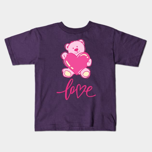 Bear With Heart.Love Kids T-Shirt by Anatoliy Smirnov